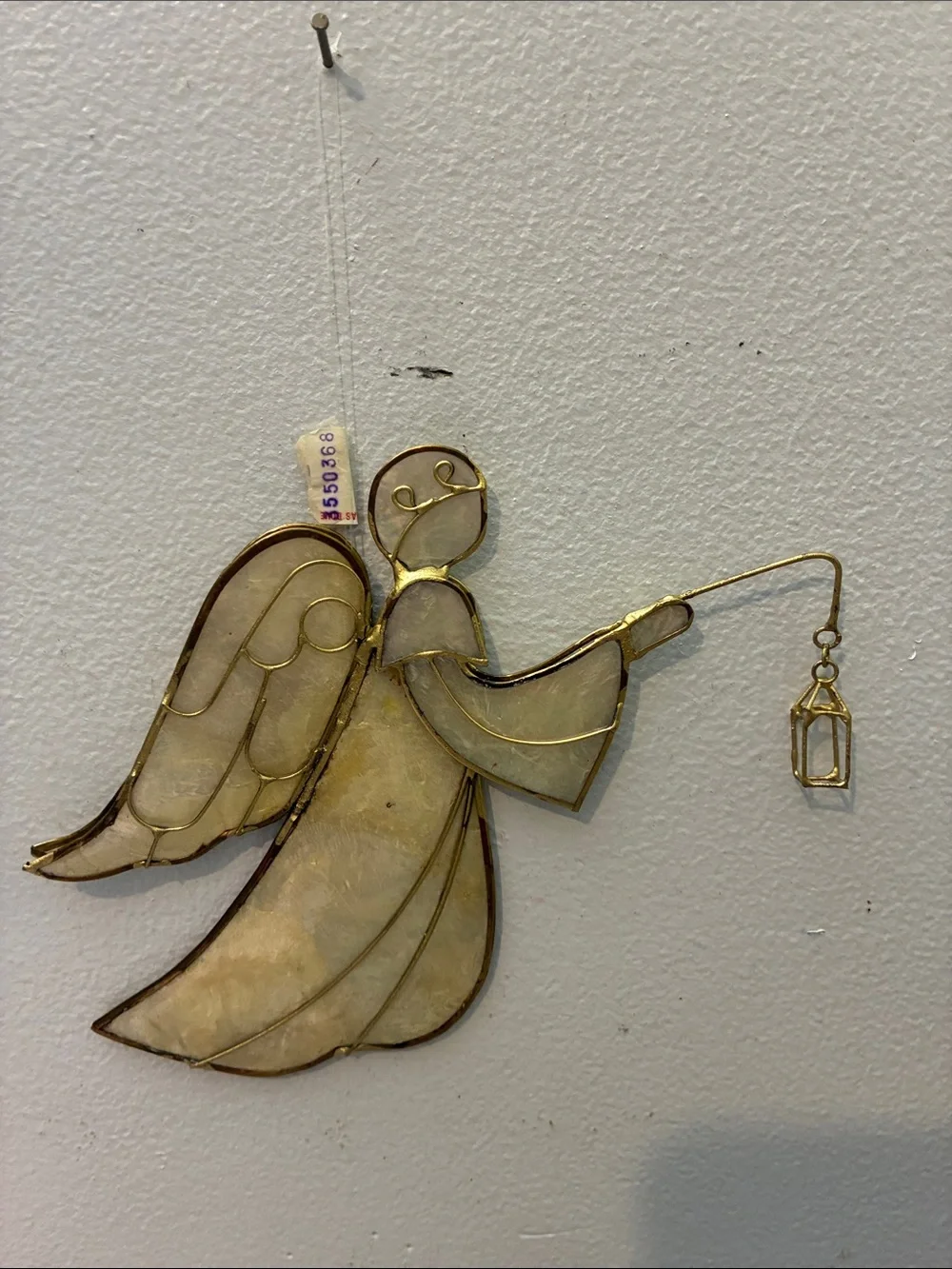 Handcrafted Capiz Angel Wall Decor in Cream and Gold